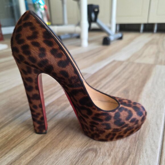 Christian Louboutin Bibi 140 Leopard Mini Chad Pumps Eur. 37 - Picture 9 of 11